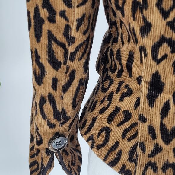 Bebe Leopard Print Blazer Womens Size 8 Power Chic Retro Y2K Bold Classic Jacket - Picture 6 of 10
